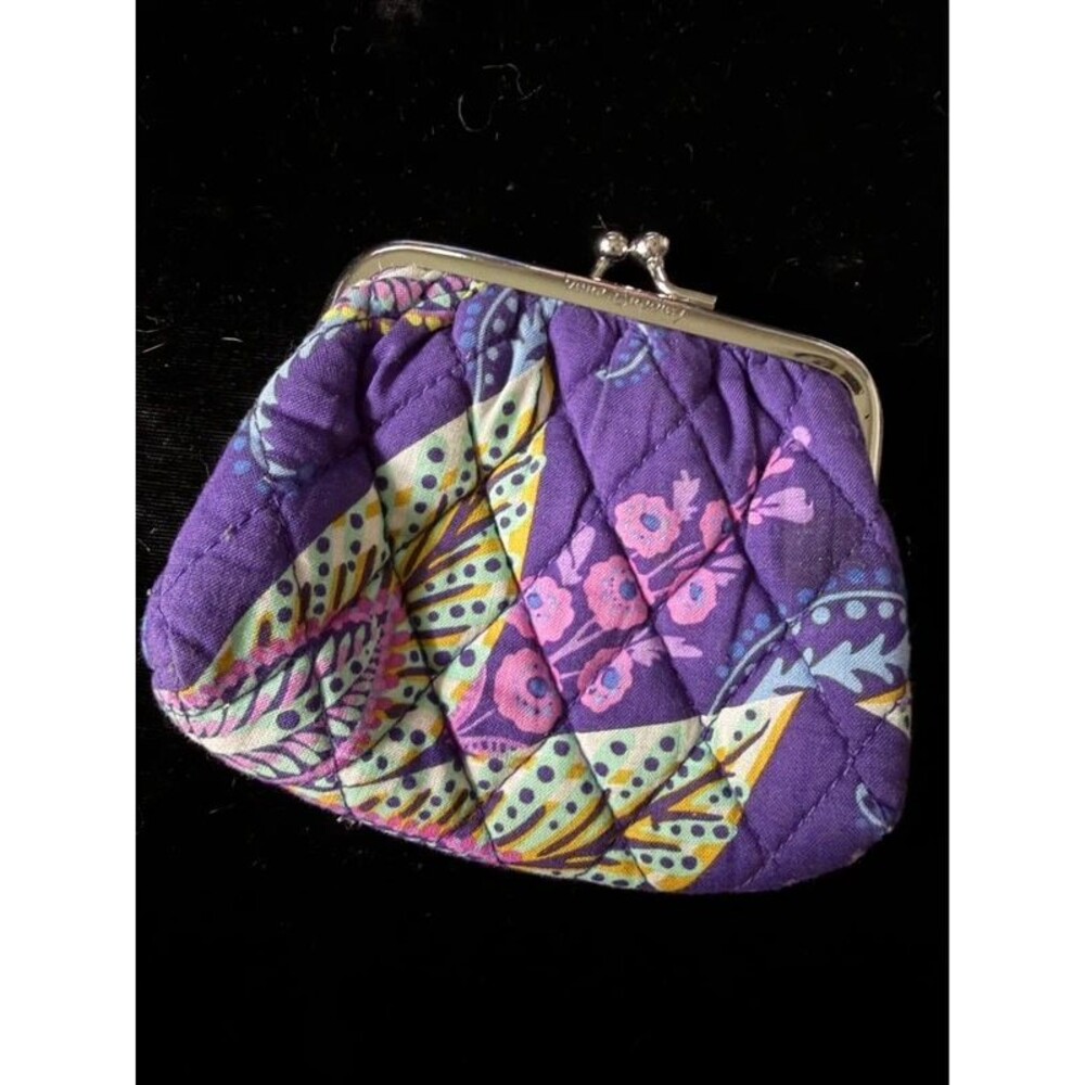 Vera Bradley Kiss Lock Coin Purse - Purple Floral